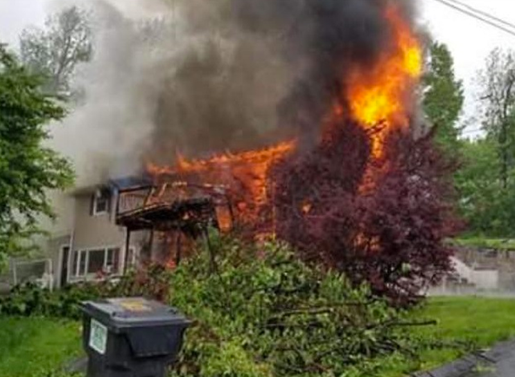 home damaged by fire